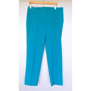 Escada Women's Dark Laguna Bay Tuskon Techno Woven Trouser Pants Size 42